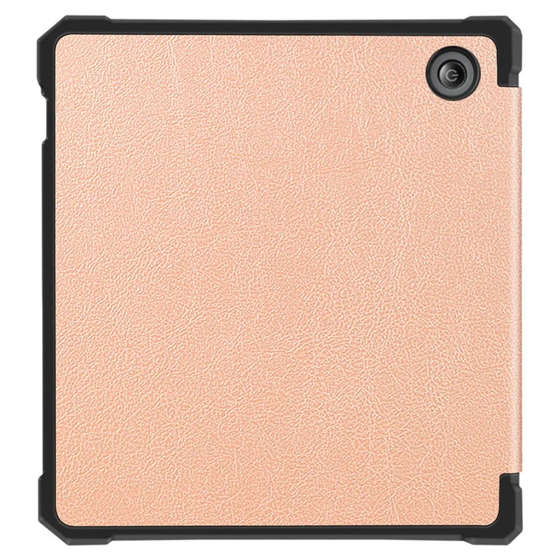 For Kobo Libra 2 N418 Case Soft TPU+PU Leather Tablet Cover with Origami Stand - Rose Gold