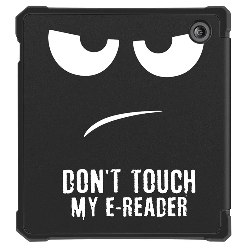 For Kobo Libra 2 N418 E-Reader Case Pattern Printing Origami Stand TPU+PU Leather Tablet Cover - Big Eyes