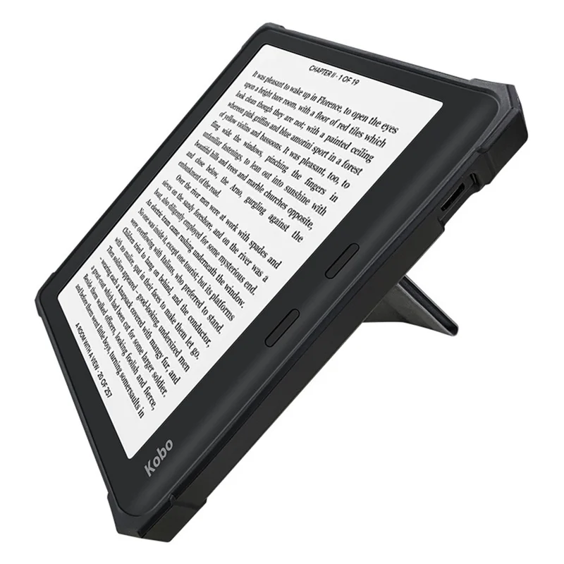For Kobo Libra 2 N418 E-Reader Case Pattern Printing Origami Stand TPU+PU Leather Tablet Cover - News Paper