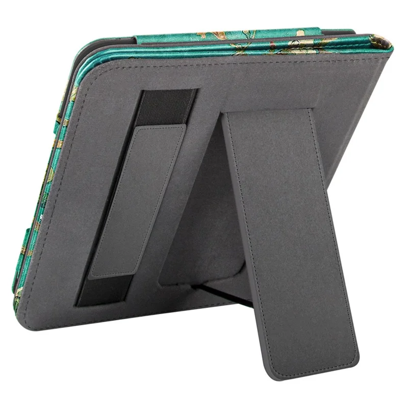 Para Kobo Libra 2 N418 Kickstand Case Pattern Printing PU Leather E-Reader Cover - Plum Blossom