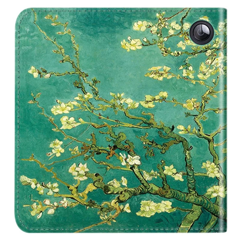 Para Kobo Libra 2 N418 Kickstand Case Pattern Printing PU Leather E-Reader Cover - Plum Blossom
