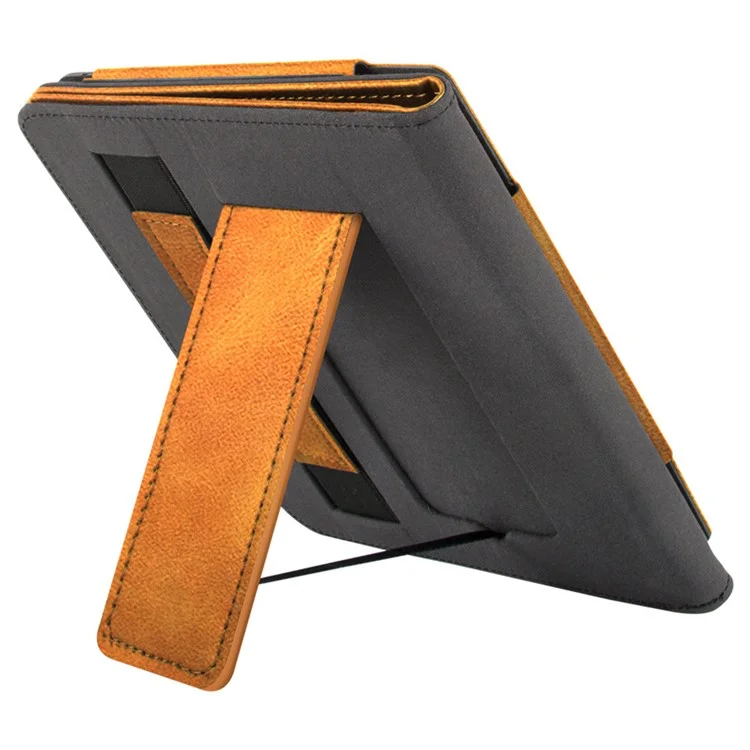 Für Kobo Libra 2 N418 Tablet Case Auto Wake / Sleep PU Leder E-Reader Cover mit Handschlaufe, Ständer - Braun