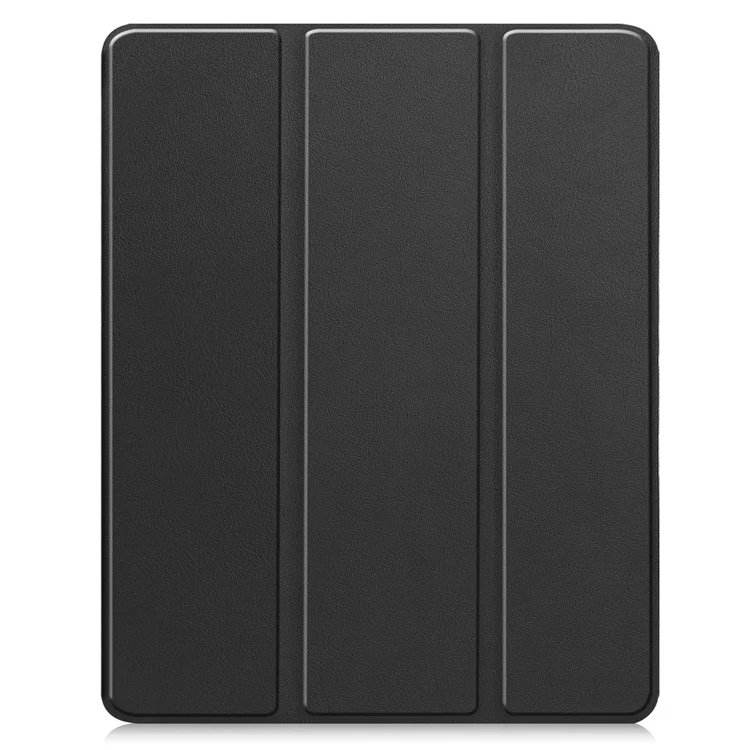 Para o iPad Air 13 (2024) Capa de Couro Tri-fold Stand Capa para Tablet com Slot para Caneta - Preto