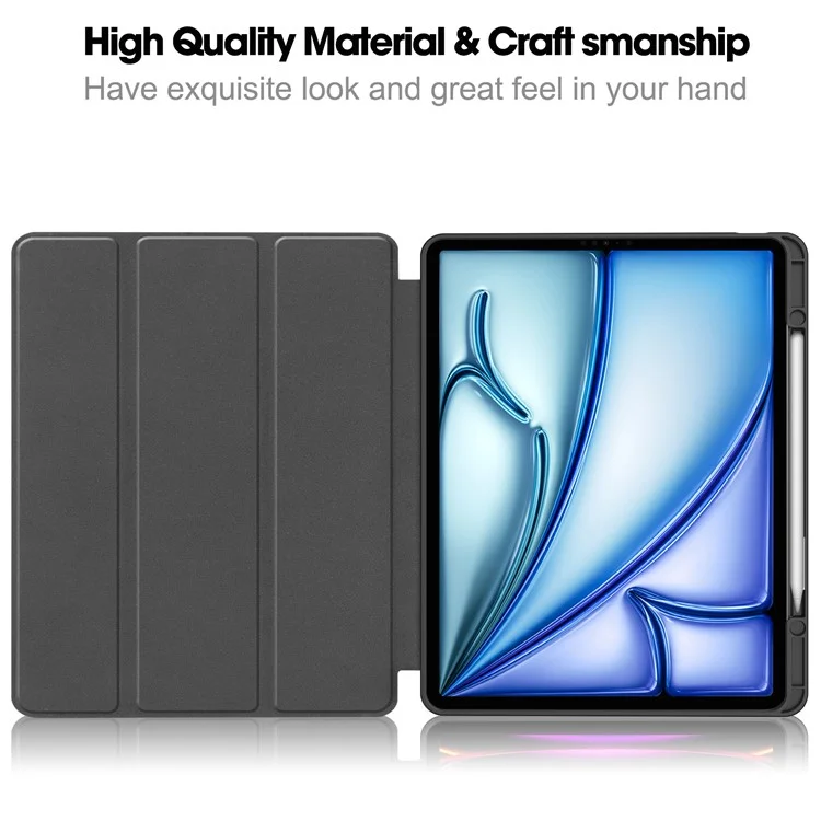 Para iPad Air 13 (2024) Carcasa Estampado Patrón Tri-fold Soporte Cubierta de Cuero con Ranura para Bolígrafo - Graffiti