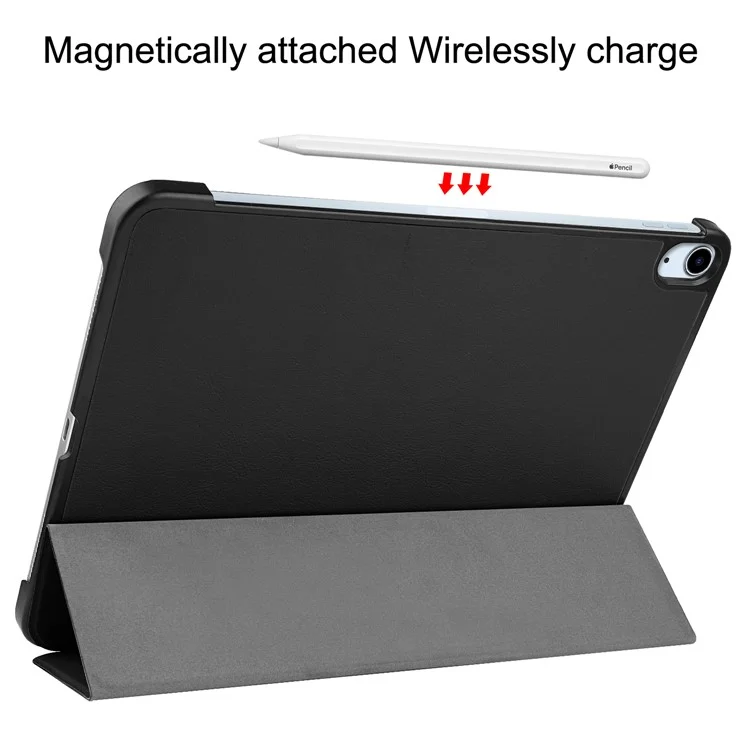 Étui pour iPad Air 13 (2024) avec Activation/Mise en Veille Automatique, Support Pliant Triple et Couverture en Cuir pour Tablette - Noir