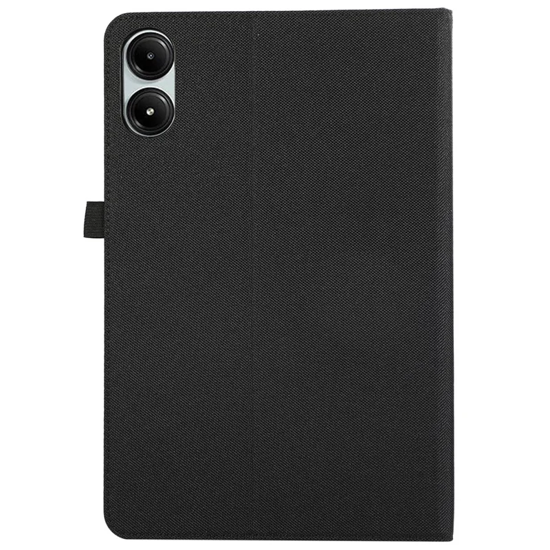 For Xiaomi Redmi Pad Pro / Redmi Pad Pro 5G / Poco Pad Card Holder Cloth Texture Leather Case Tablet Stand Cover - Black
