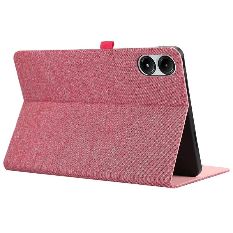 For Xiaomi Redmi Pad Pro / Redmi Pad Pro 5G / Poco Pad Card Holder Cloth Texture Leather Case Tablet Stand Cover - Pink