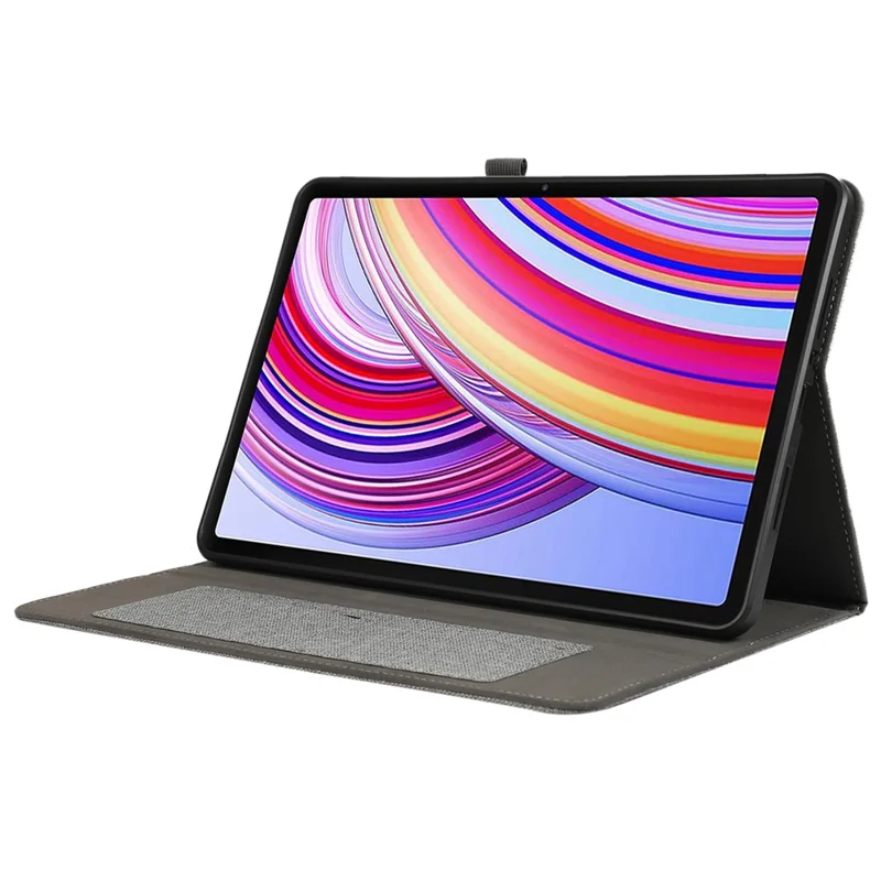 For Xiaomi Redmi Pad Pro / Redmi Pad Pro 5G / Poco Pad Card Holder Cloth Texture Leather Case Tablet Stand Cover - Grey