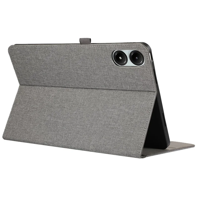 For Xiaomi Redmi Pad Pro / Redmi Pad Pro 5G / Poco Pad Card Holder Cloth Texture Leather Case Tablet Stand Cover - Grey
