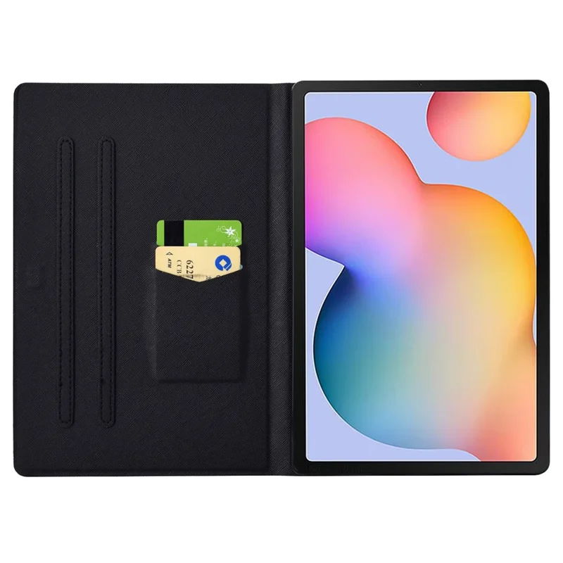 For Samsung Galaxy Tab S6 Lite (2020) / (2022) / (2024) (SM-P610 / 615) Case Pattern Printing Leather Tablet Cover with Card Holder - Golden Butterflies