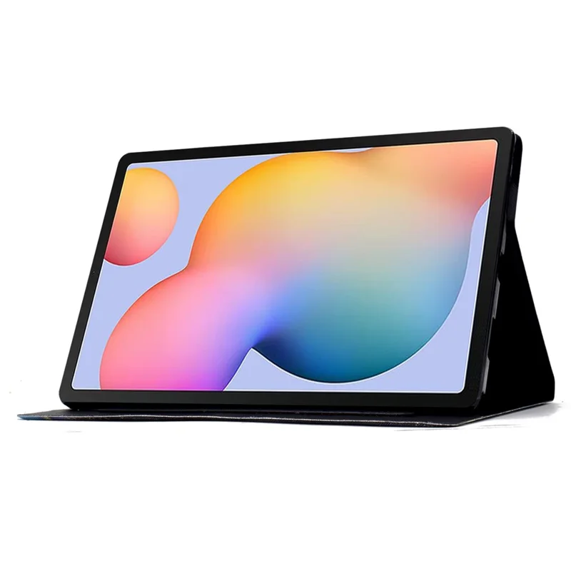 For Samsung Galaxy Tab S6 Lite (2020) / (2022) / (2024) (SM-P610 / 615) Case Pattern Printing Leather Tablet Cover with Card Holder - Golden Butterflies