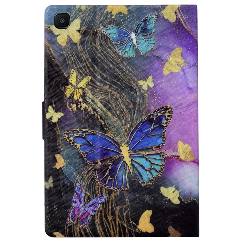For Samsung Galaxy Tab S6 Lite (2020) / (2022) / (2024) (SM-P610 / 615) Case Pattern Printing Leather Tablet Cover with Card Holder - Golden Butterflies