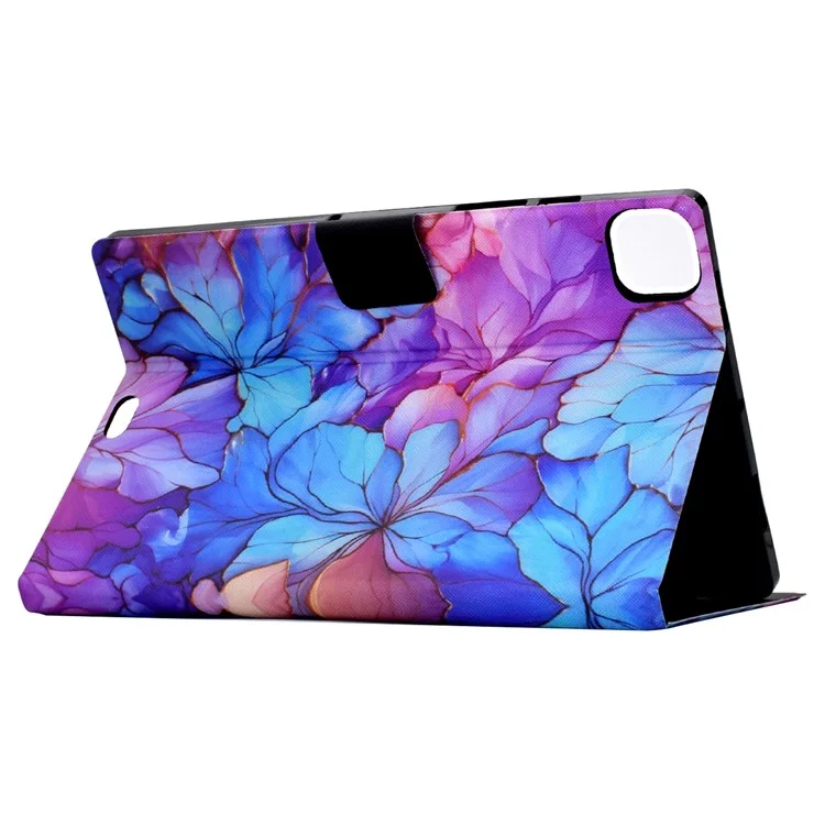 Per iPad Pro 11 (2018) / (2020) / iPad Air 11 (2024) / Air (2020) / (2022) Case PU Leather Pattern Folio Smart Tablet Cover - Petal