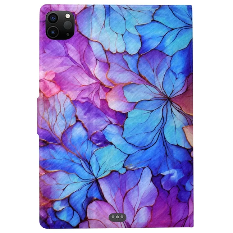 Per iPad Pro 11 (2018) / (2020) / iPad Air 11 (2024) / Air (2020) / (2022) Case PU Leather Pattern Folio Smart Tablet Cover - Petal