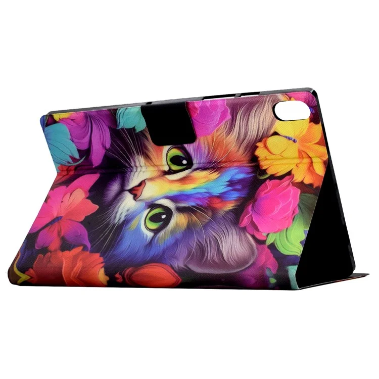 For iPad mini (2024) / mini (2021) Case PU Leather Card Slots Tablet Cover with Auto Wake / Sleep - Rose Cat