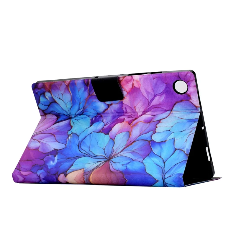Funda para Samsung Galaxy Tab A9+ Caso de Cuero PU con Patrón Tablet Cubierta con Auto Despertador / Dormir - Petal