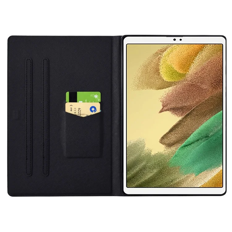 Pour Samsung Galaxy Tab A7 Lite 8.7 pouces T220 / T225 Tablet Case Pattern Printing Card Slot Leather Cover - Golden Butterflies
