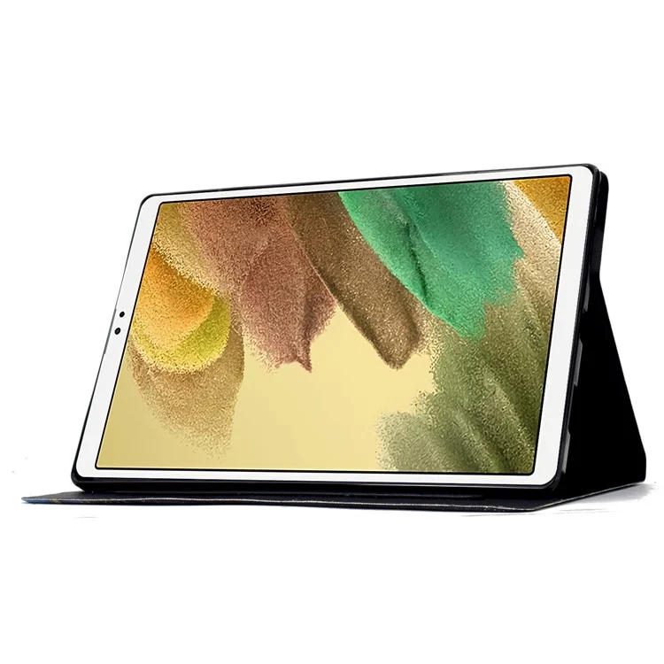Pour Samsung Galaxy Tab A7 Lite 8.7 pouces T220 / T225 Tablet Case Pattern Printing Card Slot Leather Cover - Golden Butterflies
