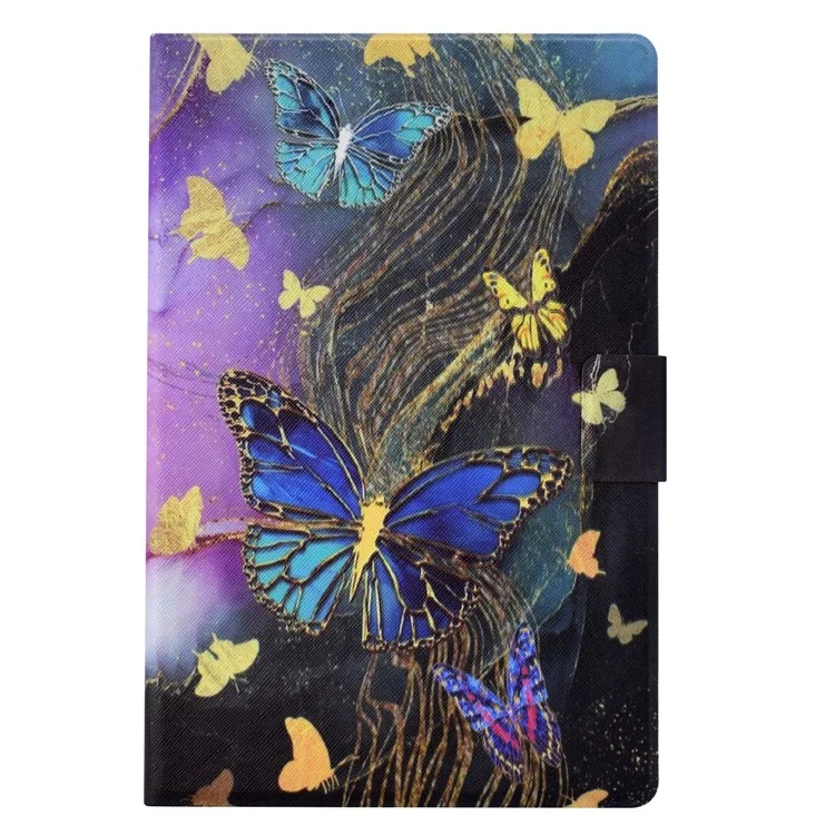Pour Samsung Galaxy Tab A7 Lite 8.7 pouces T220 / T225 Tablet Case Pattern Printing Card Slot Leather Cover - Golden Butterflies