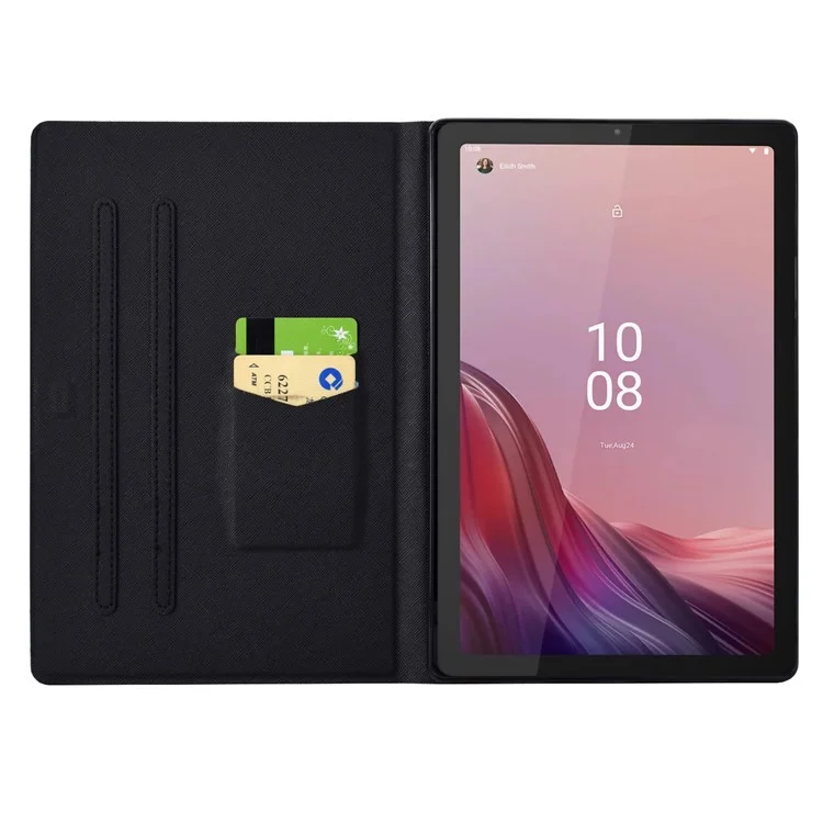 Para Lenovo Tab M9 TB-310FU Caso Padrão Anti-Colisão Capa de Couro com Função Automática de Despertar/Dormir - Borboletas Douradas