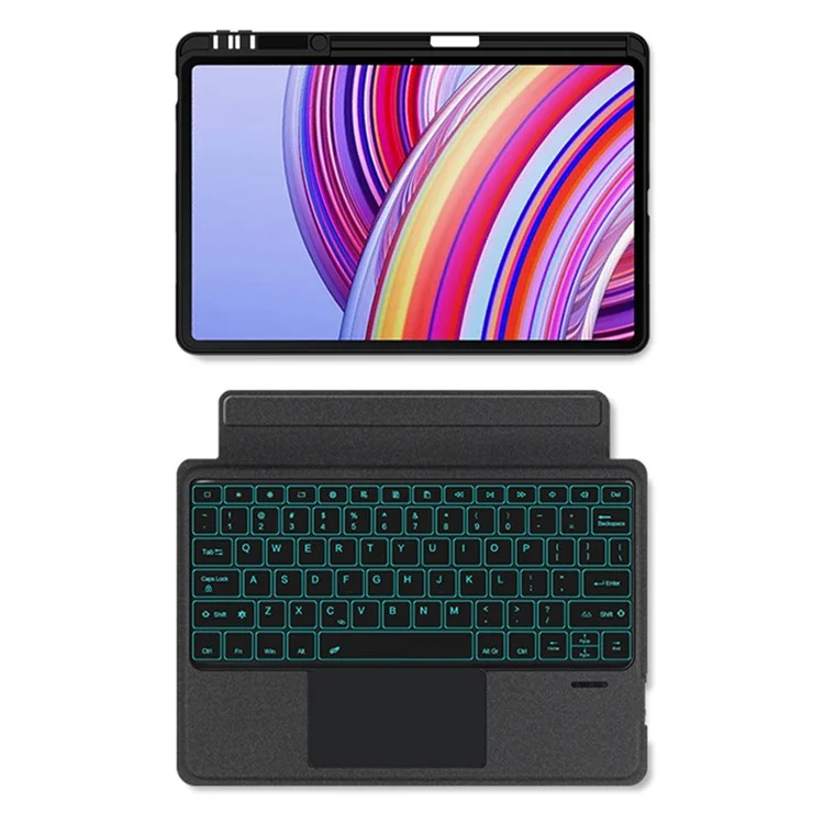 For Xiaomi Redmi Pad Pro Leather Case + Bluetooth-compatible Keyboard with Backlight Trackpad
