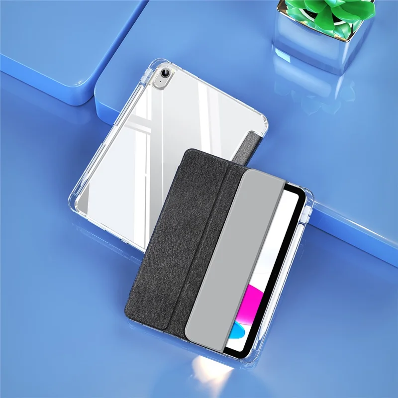 DUX DUCIS Unid Series For iPad (2025) / 10.9 (2022) Tablet Case Clear Auto Wake / Sleep TPU+PC+Leather Shell - Black