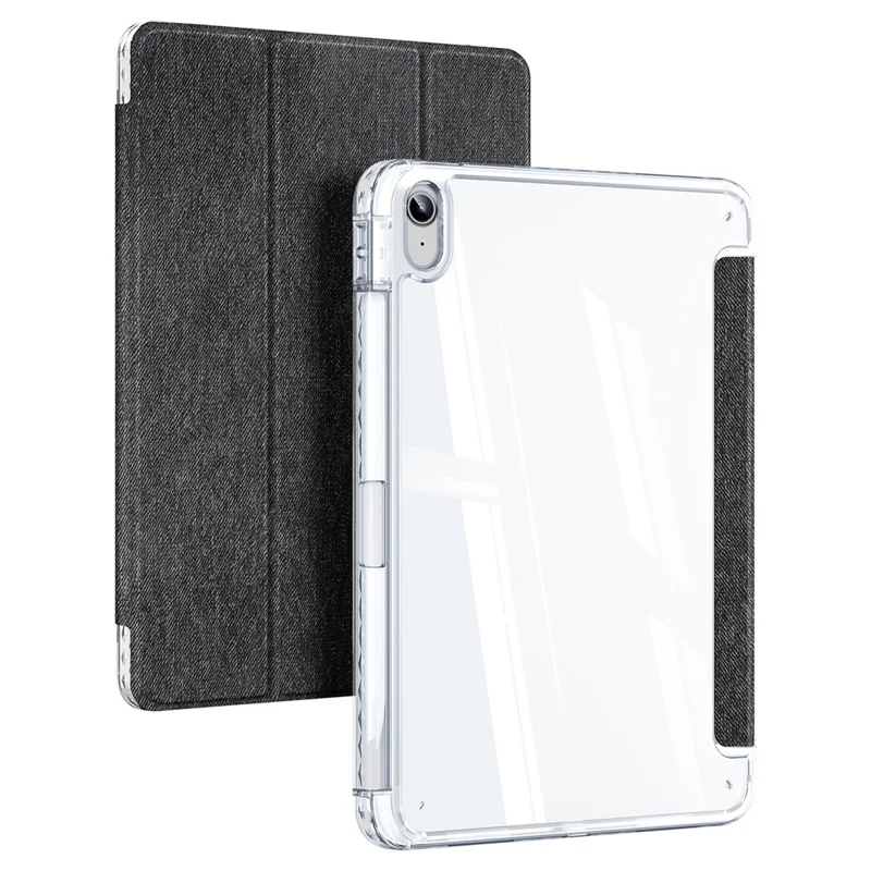 DUX DUCIS Unid Series For iPad (2025) / 10.9 (2022) Tablet Case Clear Auto Wake / Sleep TPU+PC+Leather Shell - Black