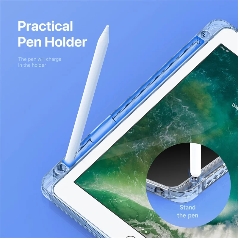 DUX DUCIS Unid Series For iPad 9.7-inch (2017) / (2018) / Air (2013) / Air 2 Case Auto Wake / Sleep PU Leather Clear Back Tablet Cover - Light Green