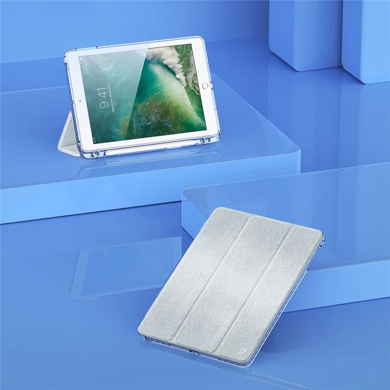 DUX DUCIS Unid Series For iPad 9.7-inch (2017) / (2018) / Air (2013) / Air 2 Case Auto Wake / Sleep PU Leather Clear Back Tablet Cover - Light Green