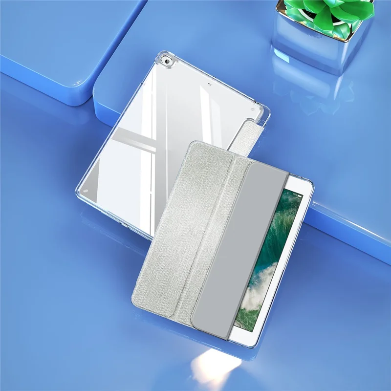 DUX DUCIS Unid Series For iPad 9.7-inch (2017) / (2018) / Air (2013) / Air 2 Case Auto Wake / Sleep PU Leather Clear Back Tablet Cover - Light Green