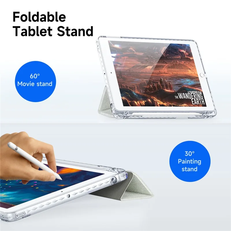 DUX DUCIS Unid Series For iPad 9.7-inch (2017) / (2018) / Air (2013) / Air 2 Case Auto Wake / Sleep PU Leather Clear Back Tablet Cover - Light Green