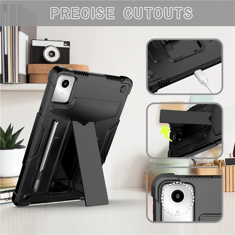 Для чехла Lenovo Tab M11 / Xiaoxin Pad 11 2024 Case Т-образная подставка PC+Silicone Tablet Cover - Черный