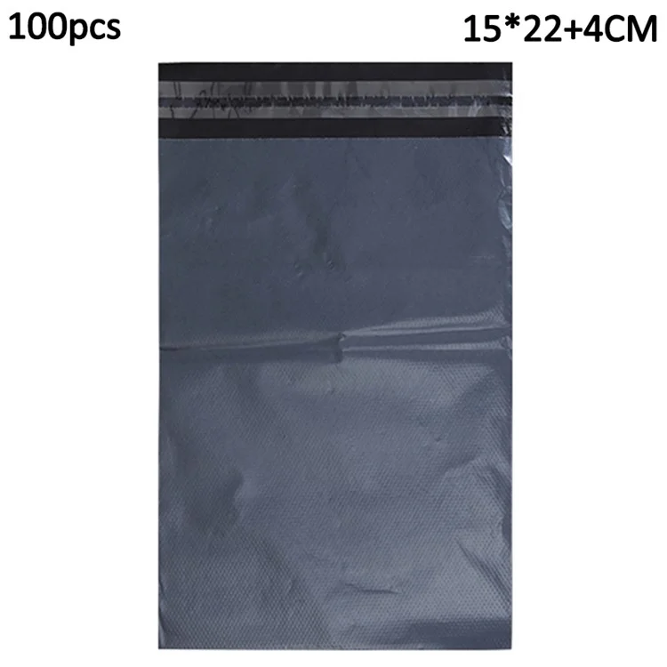 MX-060 100Pcs 15x22cm+4cm Mailing Bags 11C Thick Self Sealing Shipping Envelopes - Gris