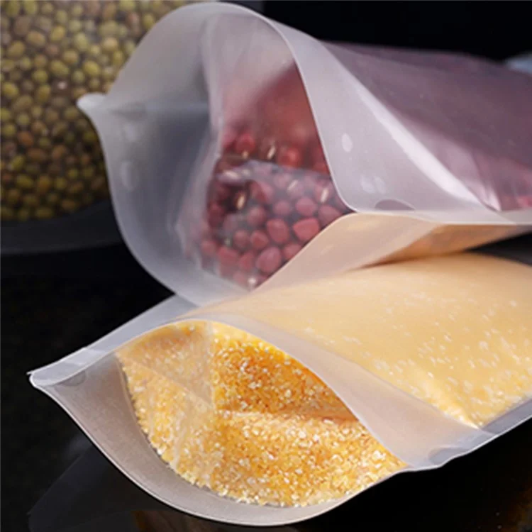 MX-008 100 pezzi 12x19cm + 3cm Borse per conservazione opache 20C Stand Up Self-Sealing Food Bags