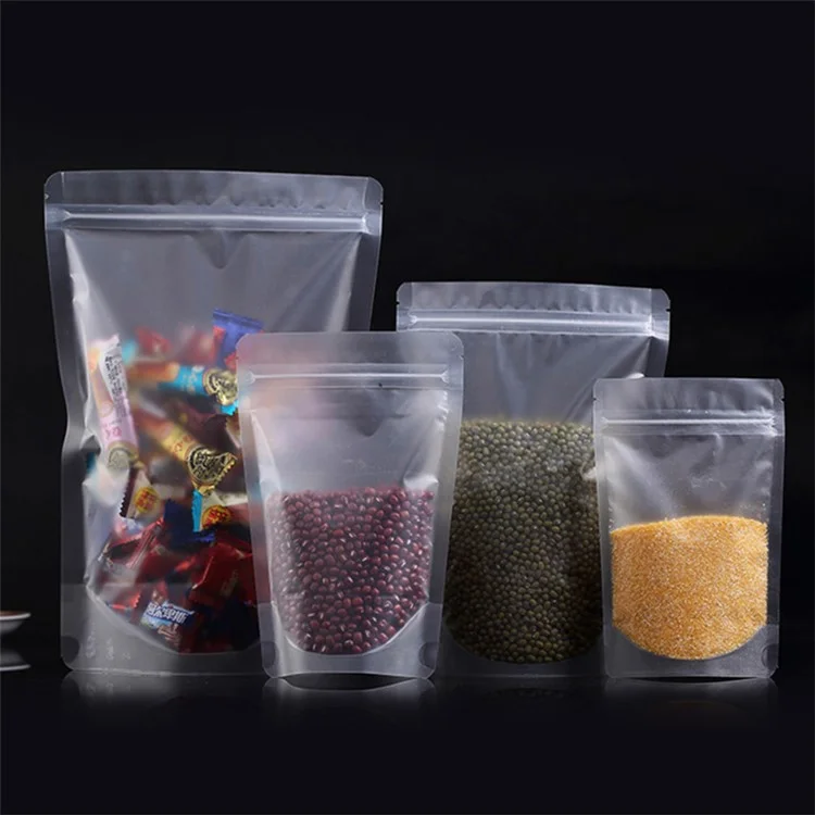 MX-008 100 pezzi 12x19cm + 3cm Borse per conservazione opache 20C Stand Up Self-Sealing Food Bags