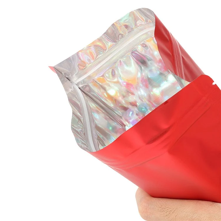 Bolsas de almacenamiento de color con ventana transparente de 100 piezas 12x20cm+4cm, autosellantes, 20C - Rojo 