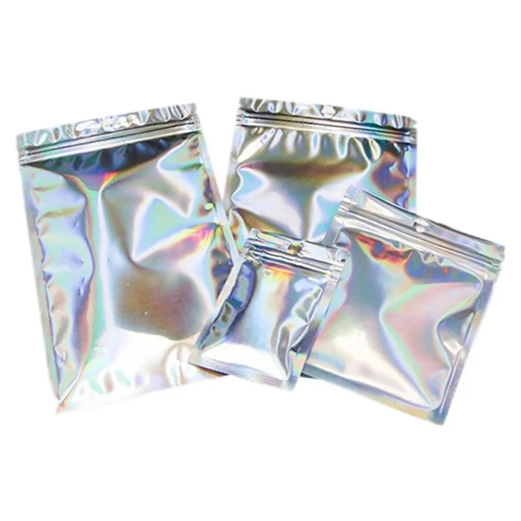 MX-101 100 unidades 14x20cm Bolsas de embalaje de película láser 14C Bolsas de almacenamiento de alimentos con cierre hermético 