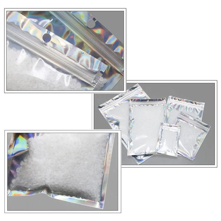 MX-101 100 Piezas Bolsa de sellado Película láser PET+CPP de 14C de grosor Bolsas de almacenamiento de uso múltiple, 18x26cm (Sin FDA, libre de BPA)