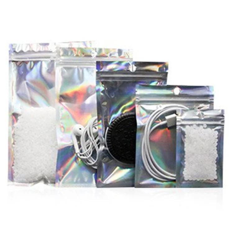 MX-101 100 Piezas Bolsa de sellado Película láser PET+CPP de 14C de grosor Bolsas de almacenamiento de uso múltiple, 18x26cm (Sin FDA, libre de BPA)