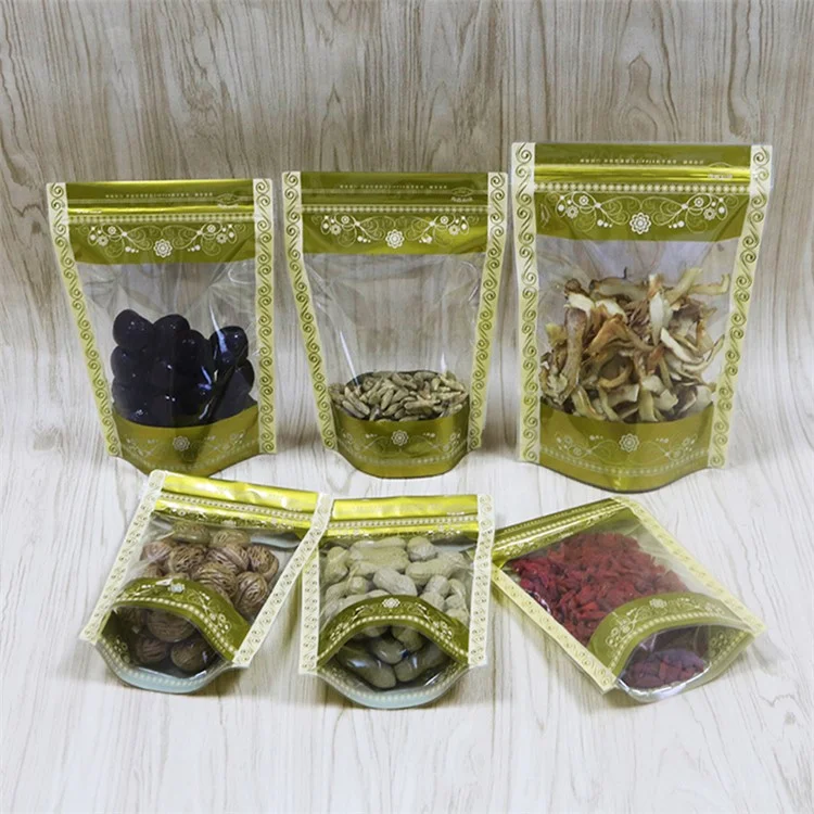 MX-066 100 piezas de 20 x 28 + 4,5 cm 13C Bolsas de sellado transparentes Bolsa de almacenamiento de alimentos Diseño con patrón de encaje (Sin FDA, sin BPA) 