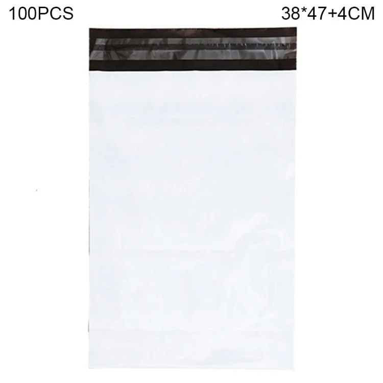 MX-060 100Pcs 38x47+4cm 11C Курьерские пакеты с самоклеящейся полосой для запечатывания - Белые