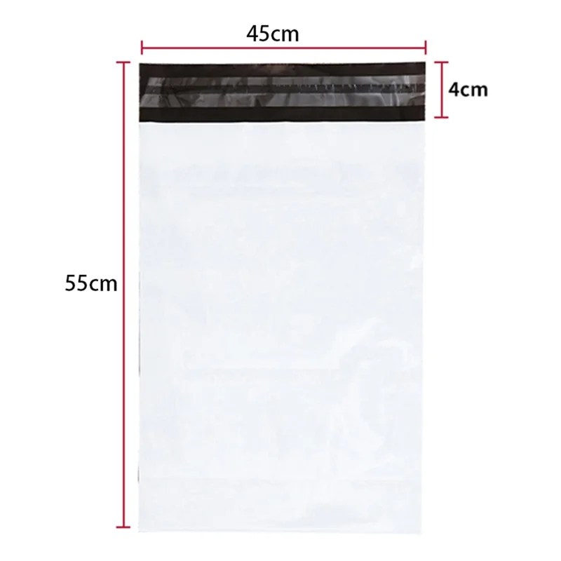 MX-060 100Pcs 45x55+4cm Shipping Bags Self Sealing Adhesive Strip Design 11C Mailing Package Bags - White