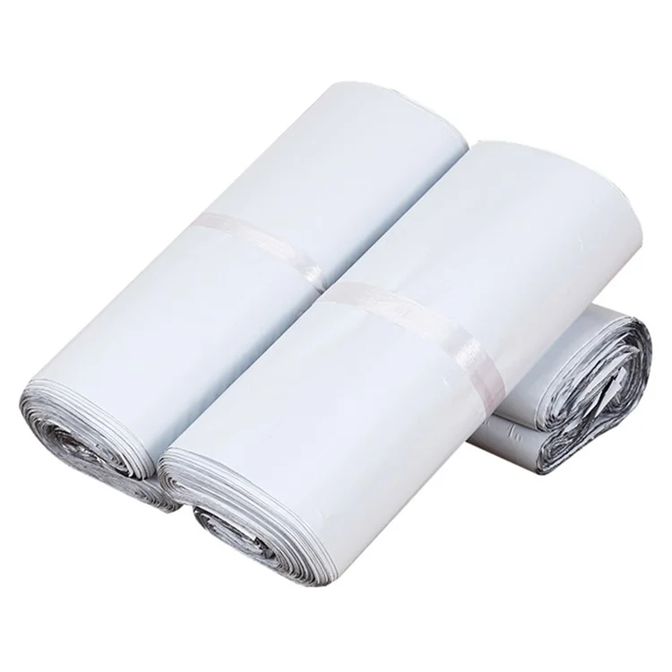 MX-060 100Pcs 20x29+4cm Shipping Bags Adhesive Strip Mailing Bags 11C Thickness - White