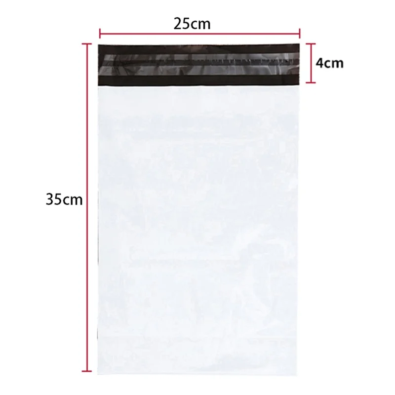 MX-060 100Pcs 25x35cm+4cm Mailing Postal Bags 11C Self-Sealing PE+PO Mailers Envelopes, White