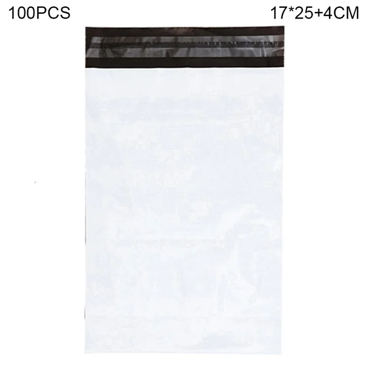 MX-060 100Pcs 17x25+4cm Shipping Bags 11C Package Bags with Adhesive Strip Sealing - White