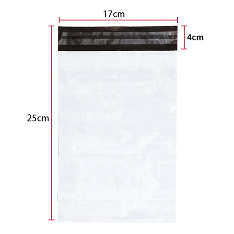 MX-060 100Pcs 17x25+4cm Shipping Bags 11C Package Bags with Adhesive Strip Sealing - White