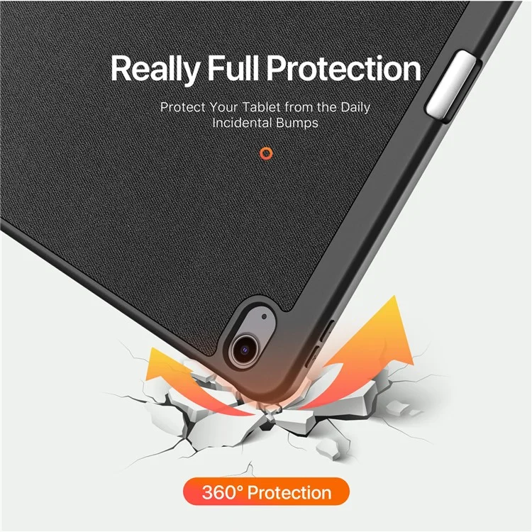 DUX DUCIS Domo Series für iPad Air 13 (2024) Hülle Tri-Fold Stand Leder Smart Tablet Cover mit Stifthalter - Schwarz