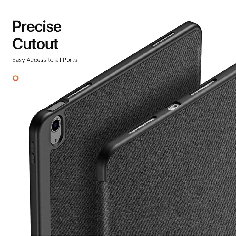 DUX DUCIS Domo Series für iPad Air 13 (2024) Hülle Tri-Fold Stand Leder Smart Tablet Cover mit Stifthalter - Schwarz