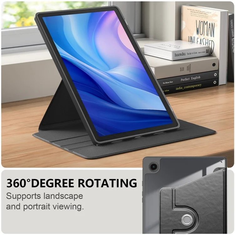 Per Samsung Galaxy Tab A8 10.5 (2021) sm-x200 / sm-x205 Custodia in Pelle + Acrilico + TPU Risveglio / Sospensione Automatica Custodia per Tablet - Nero