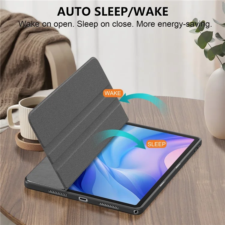 Per Lenovo Tab M11 TB330 / Xiaoxin Pad 11 2024 Custodia Supporto Ruotabile PU Pelle+Acrilico+TPU Cover Tablet - Nero